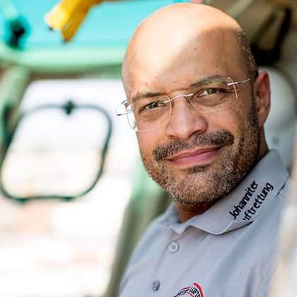 Mr. Taleb in the cockpit of a helicopter